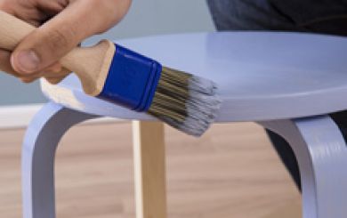 Laquer un tabouret RO natural paints