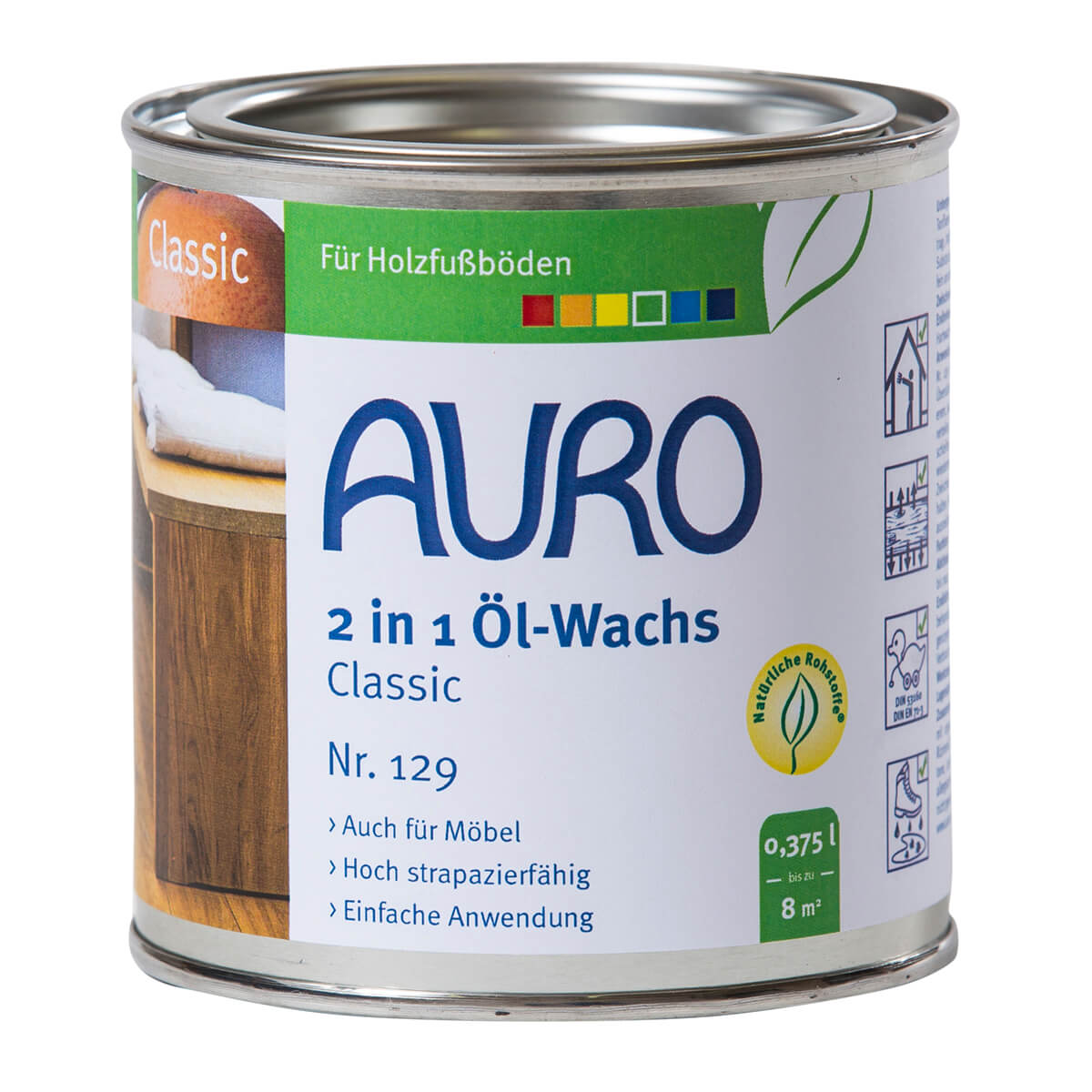 AURO 2 in 1 Öl-Wachs Classic Fußboden Öl Wachs Naturfarben