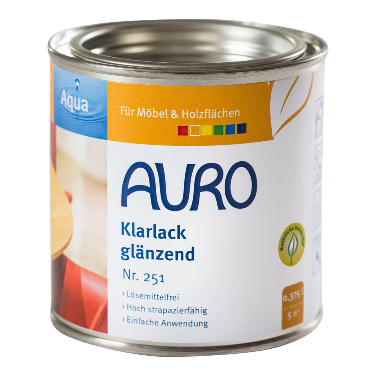 AURO Klarlack glänzend Aqua lösemittelfreier Lack Naturfarbe