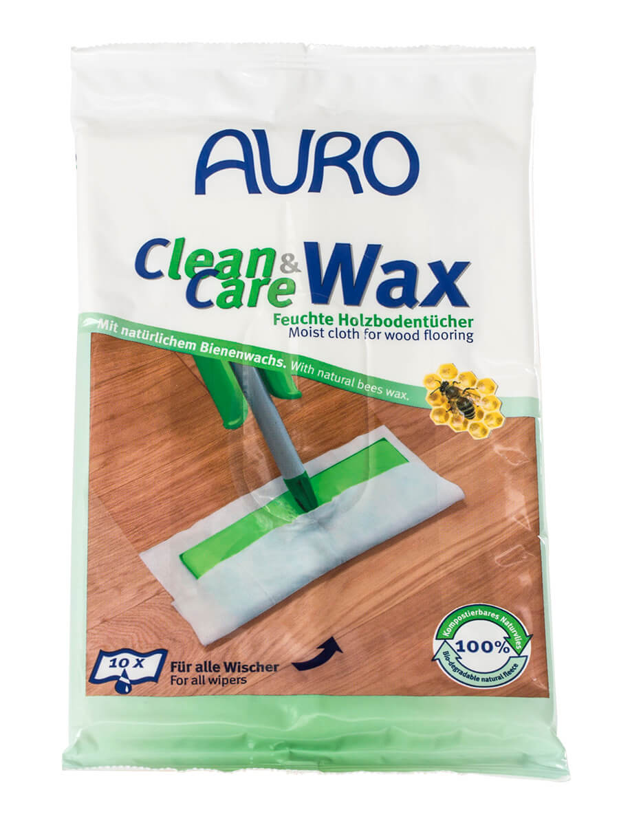 AURO Clean and Care Wax Feuchte Bodenpflegetücher Feuchttücher Fußbodenreinigung ökologisches Reinigungsmittel