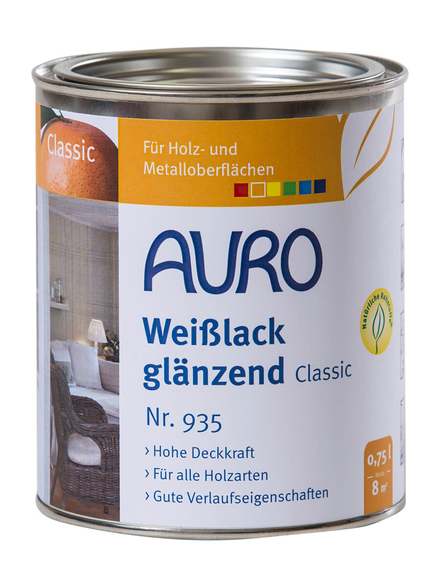 AURO Weißlack glänzend Classic ökologischer Glanzlack Naturfarbe