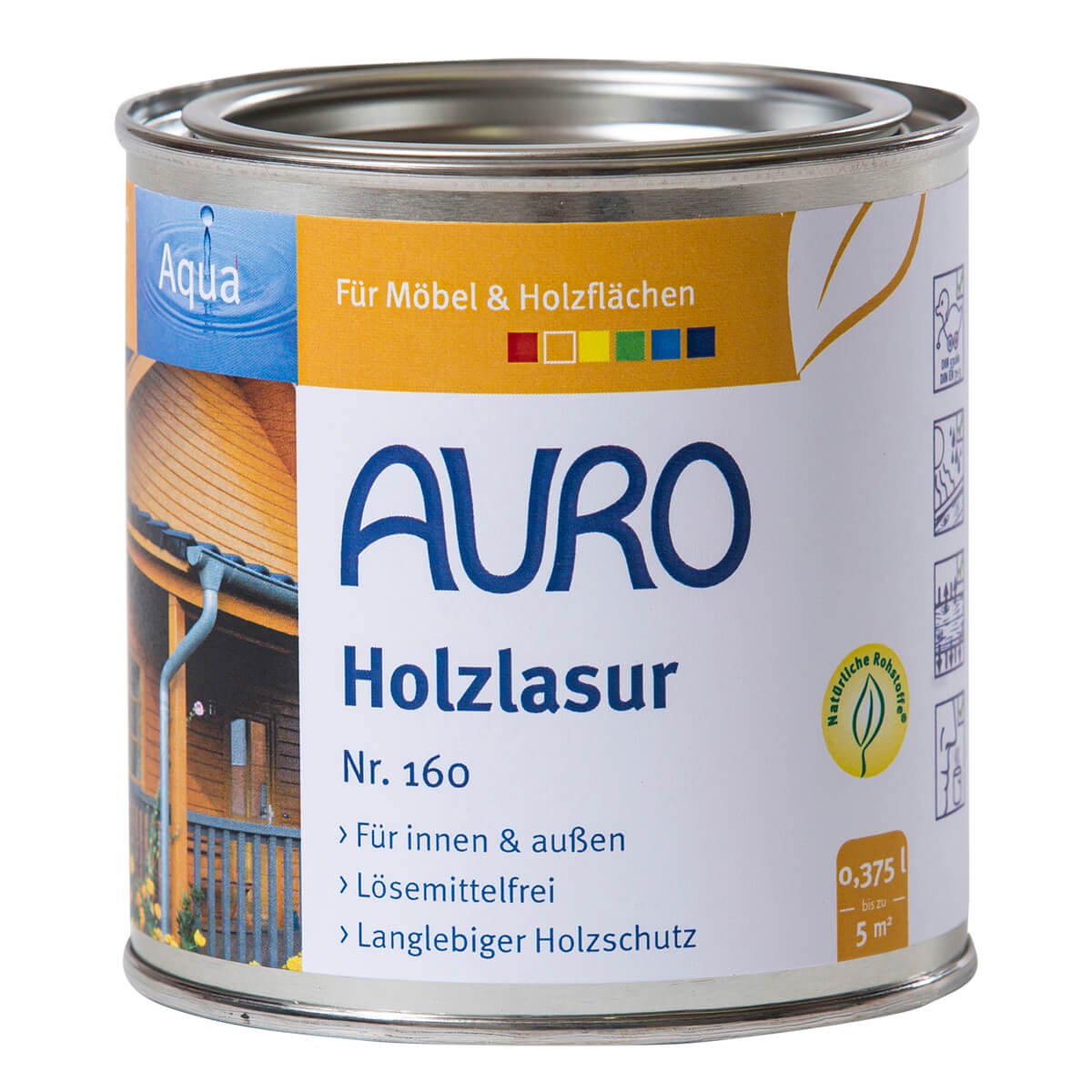 AURO Holzlasur Aqua lösemittelfreie Lasur Naturfarbe